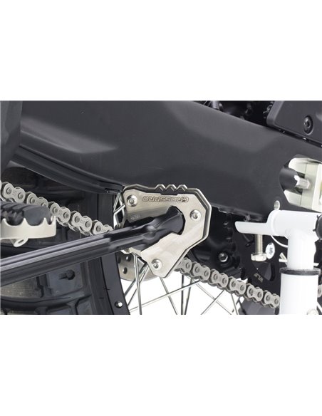 Extension de caballete inox cepillado / negro texturado CROSSPRO para CF MOTO 450 MT 2024