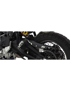 Protector de cadena inox cepillado / negro texturado CROSSPRO DUCATI DESERTX 2022-2024