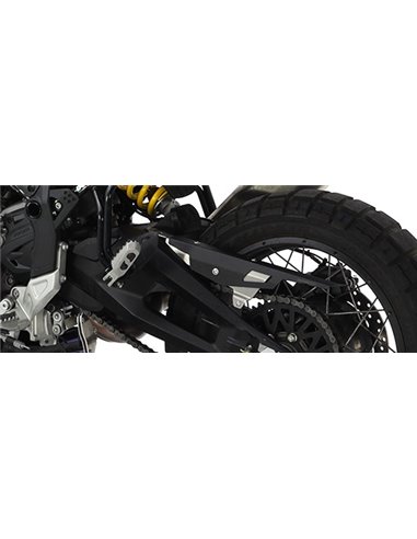 Protector de cadena inox cepillado / negro texturado CROSSPRO DUCATI DESERTX 2022-2024