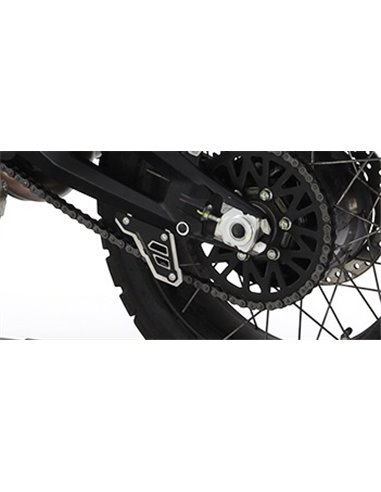 Protector de cadena inferior inox cepillado / negro texturado CROSSPRO DUCATI DESERTX 2022-2024