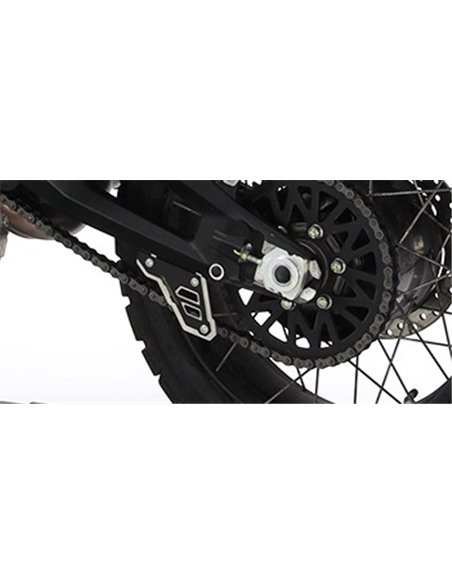 Protector de cadena inferior inox cepillado / negro texturado CROSSPRO DUCATI DESERTX 2022-2024