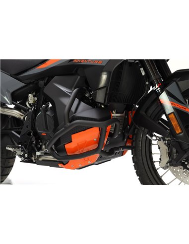Protector de carter trail aluminio negro con lateral naranja CROSSPRO KTM 890 Adventure 2023