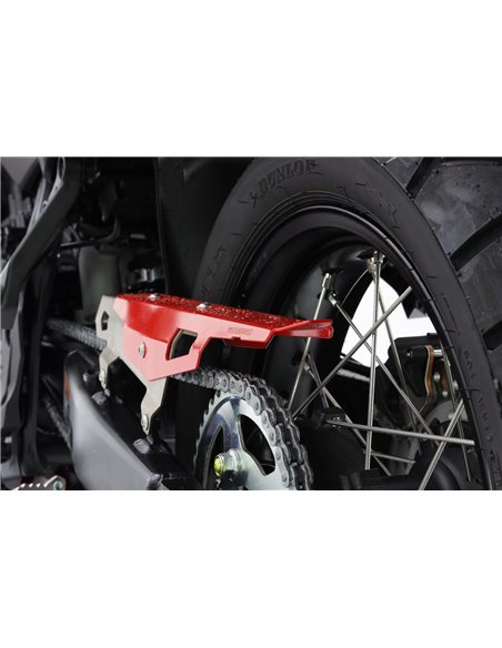Protector de cadena inox cepillado / rojo CROSSPRO HONDA Transalp 750 2023