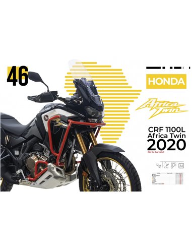 Defensas laterales y de motor trail aluminio pulido CROSSPRO HONDA CRF 1100 AFRICA TWIN ADVENTURE SPORTS 20-22