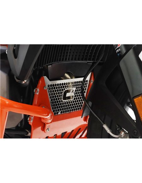 Protector colector de escape aluminio naranja Crosspro HUSQVARNA Norden 901 2022 KTM 790 Adventure 19-22 Adventure 890 21-23
