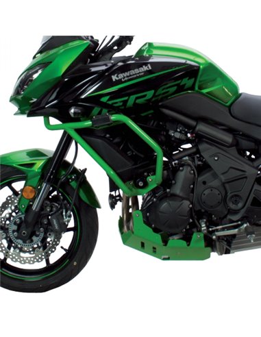 Defensas laterales y de motor trail aluminio verde CROSSPRO KAWASAKI KLE 650 VERSYS 2015-2021