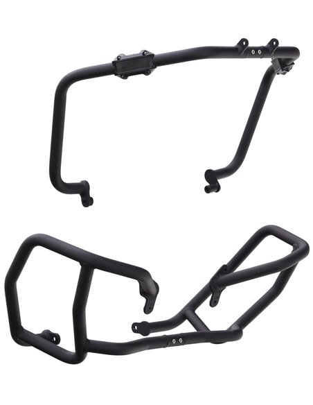 Defensas laterales y de motor trail aluminio negro texturado CROSSPRO KTM 790 y 890 Adventure 19-22