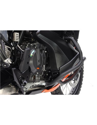 Defensas laterales y de motor trail aluminio negro texturado CROSSPRO KTM 890 Adventure 2023