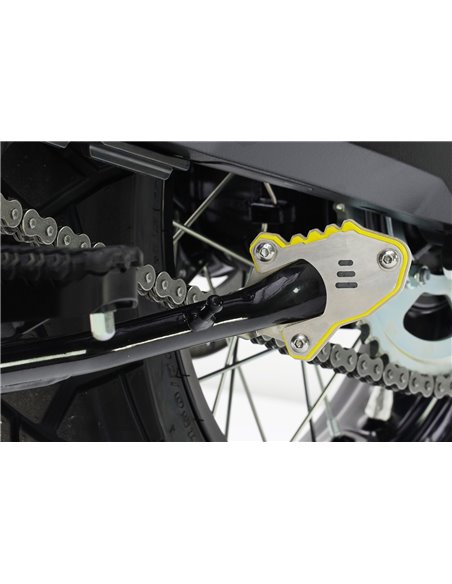 Extension de caballete inox cepillado / amarillo CROSSPRO SUZUKI V-STROM 800 2023