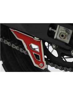 Protector de cadena inferior inox cepillado / rojo CROSSPRO YAMAHA XTZ Ténéré 700  20-23