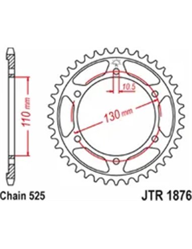 Corona trasera JT SPROCKETS JTR1876.42