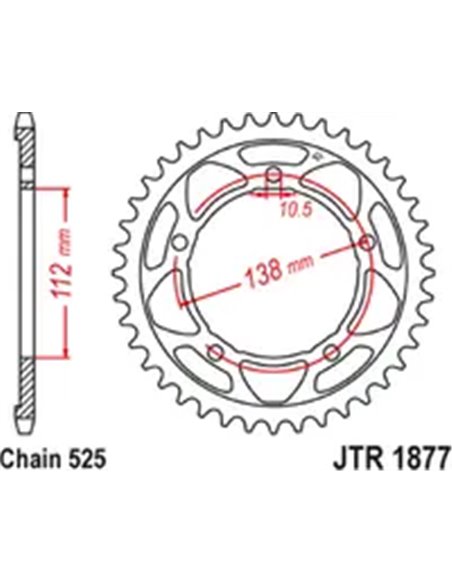Corona trasera JT SPROCKETS JTR1877.45