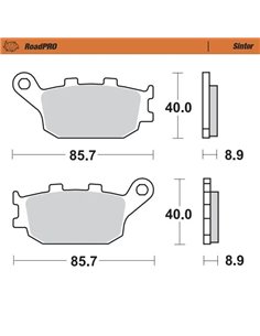 Pastilla de freno sinterizada trasera RoadPRO MOTO-MASTER 403102