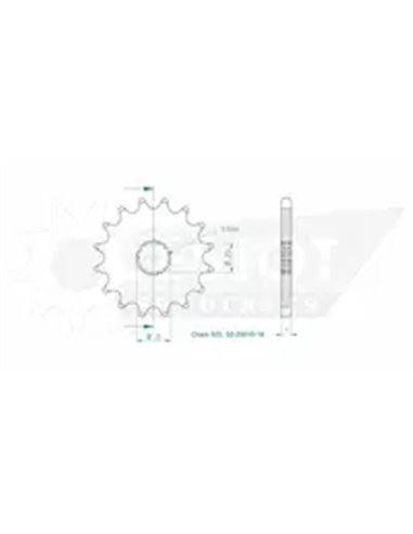 PIÑÓN DELANTERO ESTÁNDAR 525 ESJOT 50-29010-16