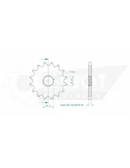 PIÑÓN DELANTERO ESTÁNDAR 525 ESJOT 50-29010-16