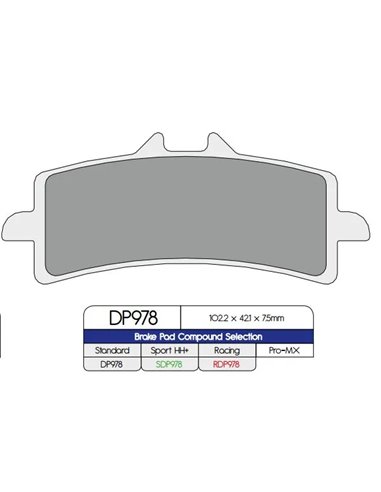 Pastillas de freno metal sinterizado estándar DP BRAKES DP978