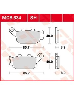 Pastillas de Freno Traseras Sinterizadas Serie SH TRW MCB634SH