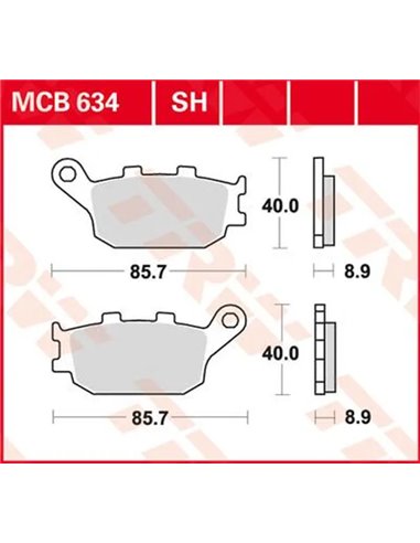 Pastillas de Freno Traseras Sinterizadas Serie SH TRW MCB634SH