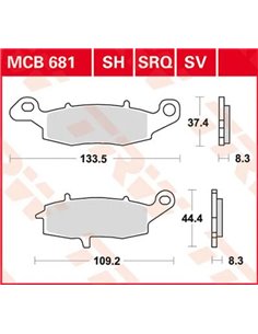 Pastillas de Freno Sinterizadas Serie SV TRW MCB681SV