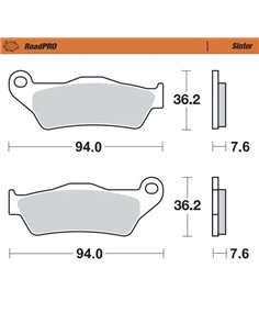Pastilla de freno sinterizada trasera RoadPRO MOTO-MASTER 403202