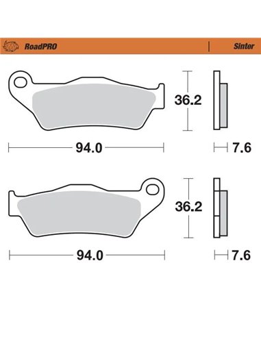 Pastilla de freno sinterizada trasera RoadPRO MOTO-MASTER 403202