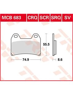 Pastillas de Freno Sinterizadas Serie SV TRW MCB683SV