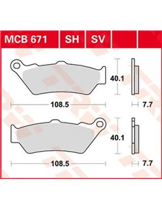 Pastillas de Freno Sinterizadas Serie SV TRW MCB671SV