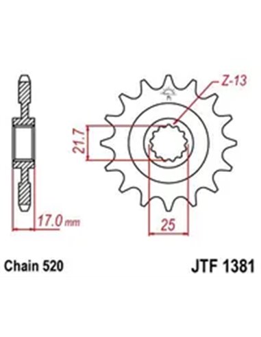 Piñón delantero JT SPROCKETS JTF1381.15