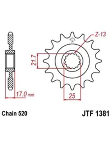 Piñón delantero JT SPROCKETS JTF1381.15