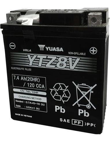 Batería AGM de alto rendimiento sin mantenimiento YUASA YTZ8V(WC)