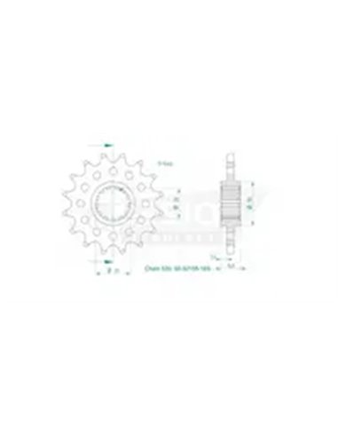 PIÑÓN DELANTERO SPORT 520 ESJOT 50-32155-16S