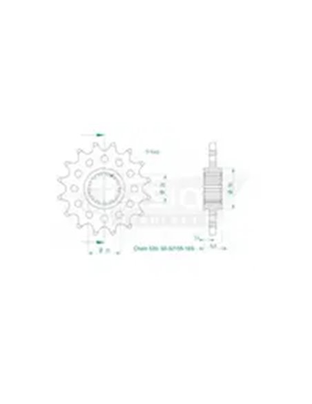 PIÑÓN DELANTERO SPORT 520 ESJOT 50-32155-16S