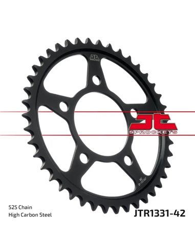 Corona endurecida por inducción con acabado cincado negro JT SPROCKETS JTR1331.42ZBK
