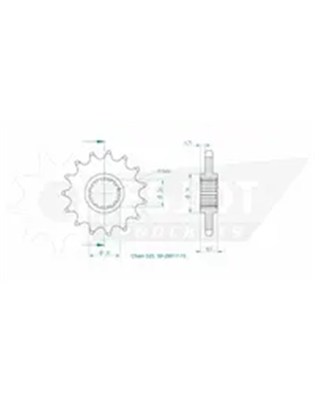 PIÑÓN DELANTERO ESTÁNDAR 525 ESJOT 50-29017-15