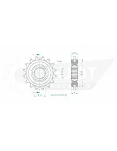 PIÑÓN DELANTERO ESTÁNDAR 525 ESJOT 50-29017-16