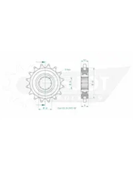 PIÑÓN DELANTERO ESTÁNDAR 525 ESJOT 50-29017-16