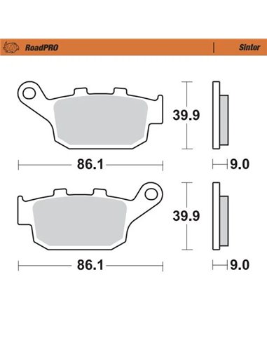 Pastilla de freno sinterizada trasera RoadPRO MOTO-MASTER 407702