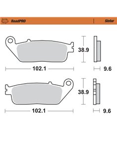 Pastilla de freno sinterizada RoadPRO MOTO-MASTER 404001