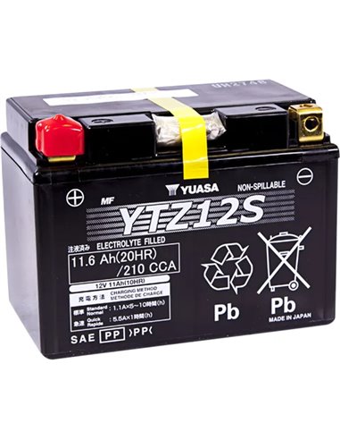 Batería AGM de alto rendimiento sin mantenimiento YUASA YTZ12S(WC)
