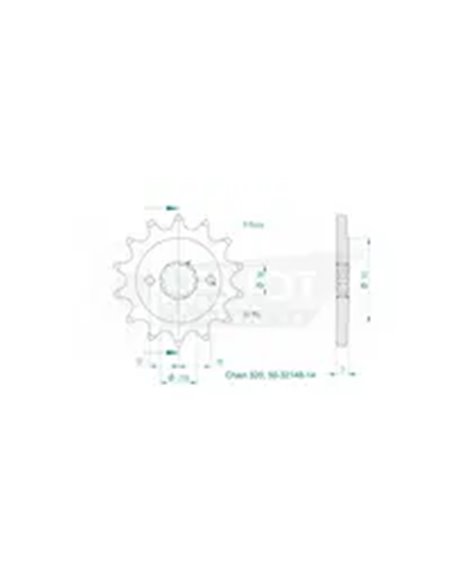 PIÑÓN DELANTERO ESTÁNDAR 520 ESJOT 50-32148-14