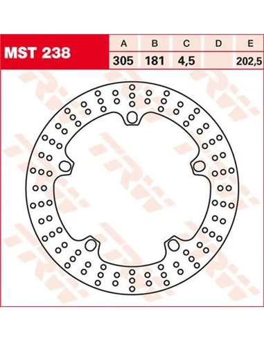 Disco de freno fijo redondo de más de 300 mm TRW MST238