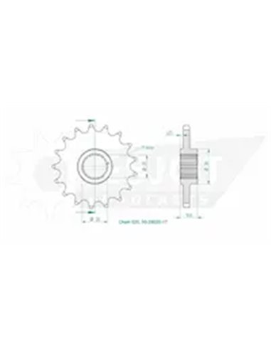 PIÑÓN DELANTERO ESTÁNDAR 525 ESJOT 50-29020-17