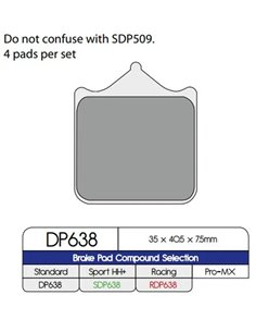 Pastillas de freno metal sinterizado estándar DP BRAKES DP638