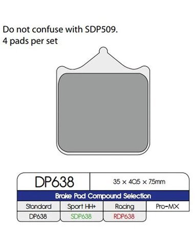 Pastillas de freno metal sinterizado estándar DP BRAKES DP638