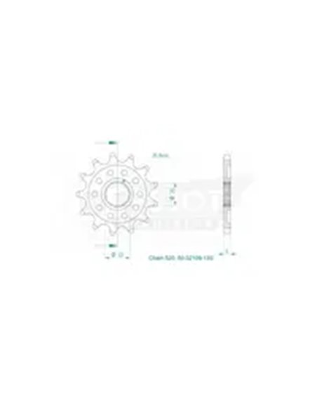 PIÑÓN DELANTERO SPORT 520 ESJOT 50-32109-13S