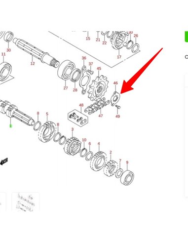 Chapa seguridad pinon transmision original Suzuki LTZ 400 (n46) y LTR 450 (n32 / n35)