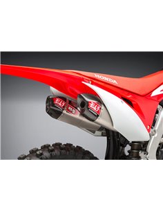 Complete Yoshimura Signature RS-9 double exhaust line, stainless steel, stainless steel silencer and carbon cover, CRF250R
