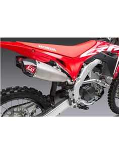 Silencioso de escape doble Yoshimura Signature RS-9T, acero inoxidable, tapa carbono, Honda CRF250R