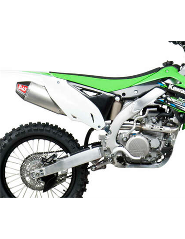 Linha de exaustão completa Yoshimura Signature RS-4E, aço inoxidável, silenciador de alumínio, Kawasaki KX450F