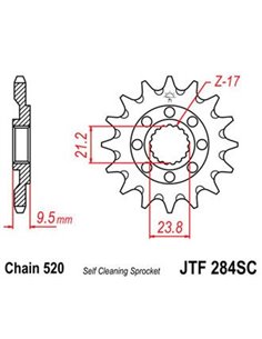 Piñon JTF1401 SUZUKI LTZ 400 LTR 450 KAWASAKI KFX 400 ARTIC CAT DVX 400